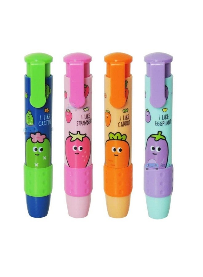 FunBlast (Pack of 4 Pcs) Pen Style Fruit Erasers Set for Kids Educational Stationary Kit for Kids (Multicolor) - Image 1
