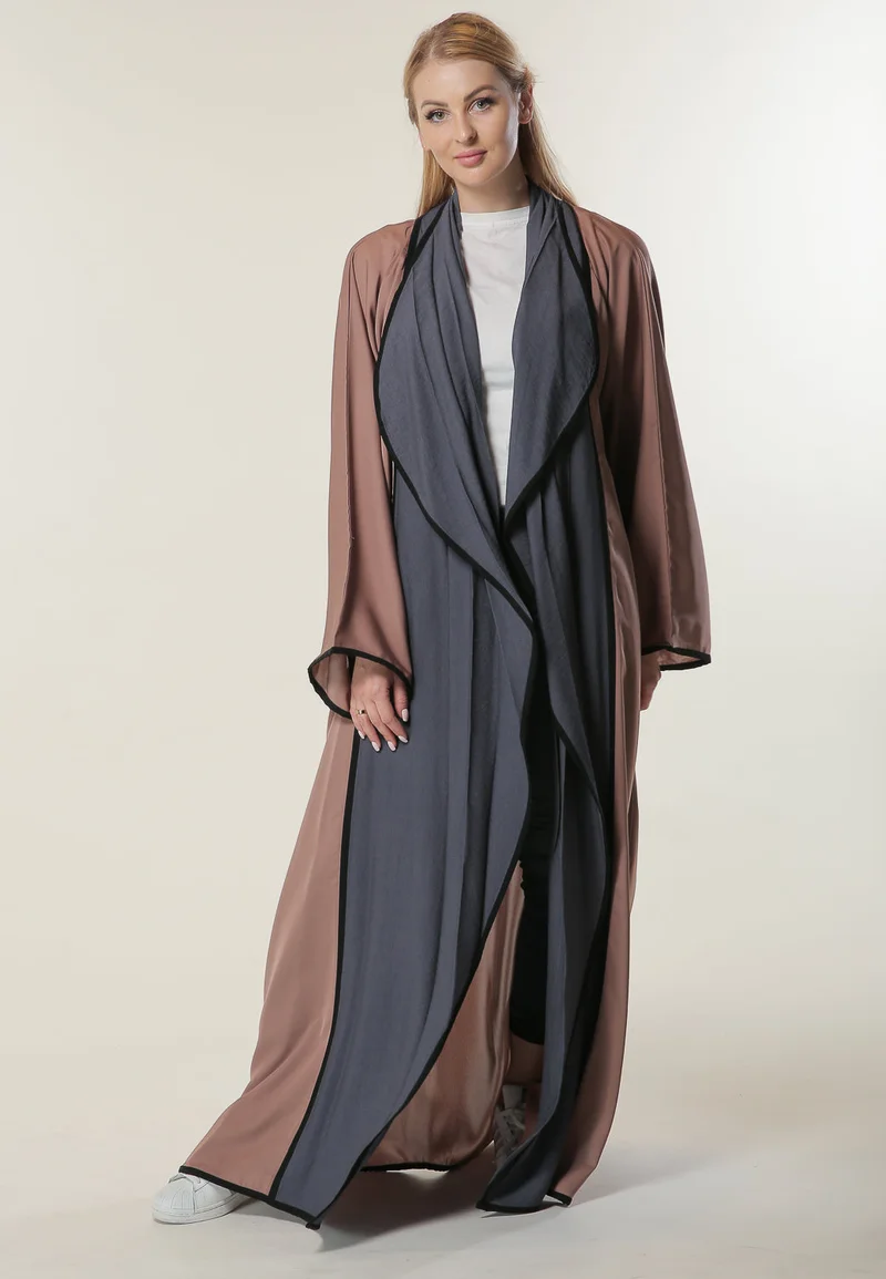 Moistreet Casual Colorblock  Abaya