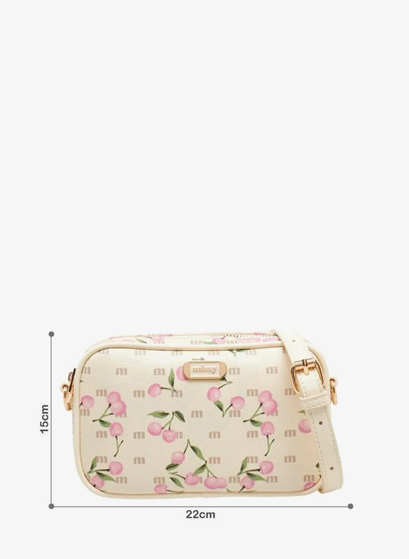ميسي حقيبة كروس بودي بطبعة الكرز بحزام قابل للفصل