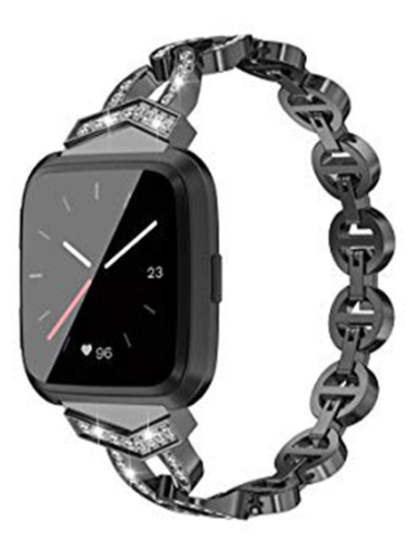 Ozone Rhinestone Bracelet Adjustable Replacement Wrist Watch Band For Fitbit Versa 2 Black - Image 3