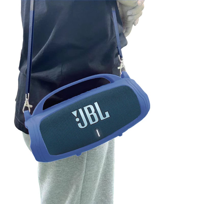 JCHPINE Silicone Cover Case for JBL Charge 5 Portable Bluetooth Speaker, Protective Skin Holder for JBL Charge 5 Speaker Accessories (Blue Case, NOT Fit Wi-Fi Version) - Image 3