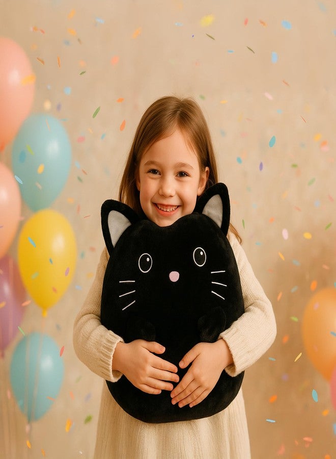 WEIGEDU Black Cat Kitty Stuffed Animals Plush Toys with Embroidered Eyes for Boy Girl Baby Halloween Decoration Pillow Cushion Sofa Housewarming Gifts - Image 4