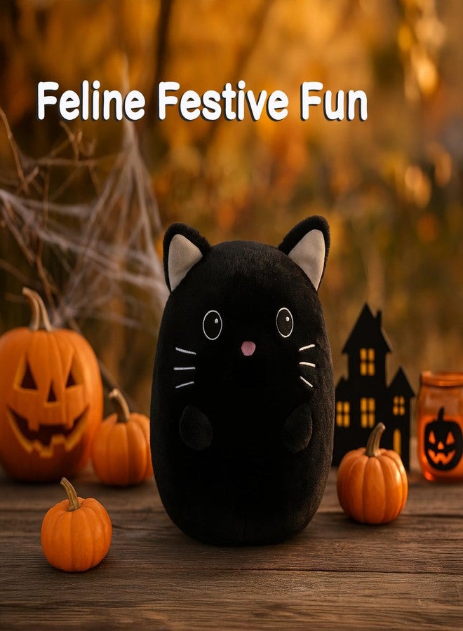 WEIGEDU Black Cat Kitty Stuffed Animals Plush Toys with Embroidered Eyes for Boy Girl Baby Halloween Decoration Pillow Cushion Sofa Housewarming Gifts - Image 5