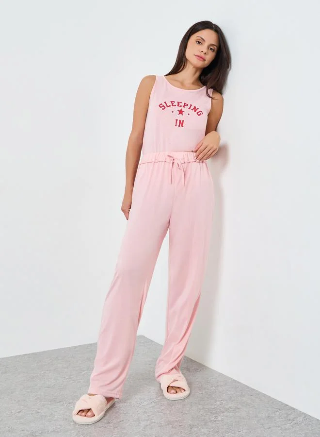 ستايلي طقم بيجاما من بنطال وبلوزة تانك