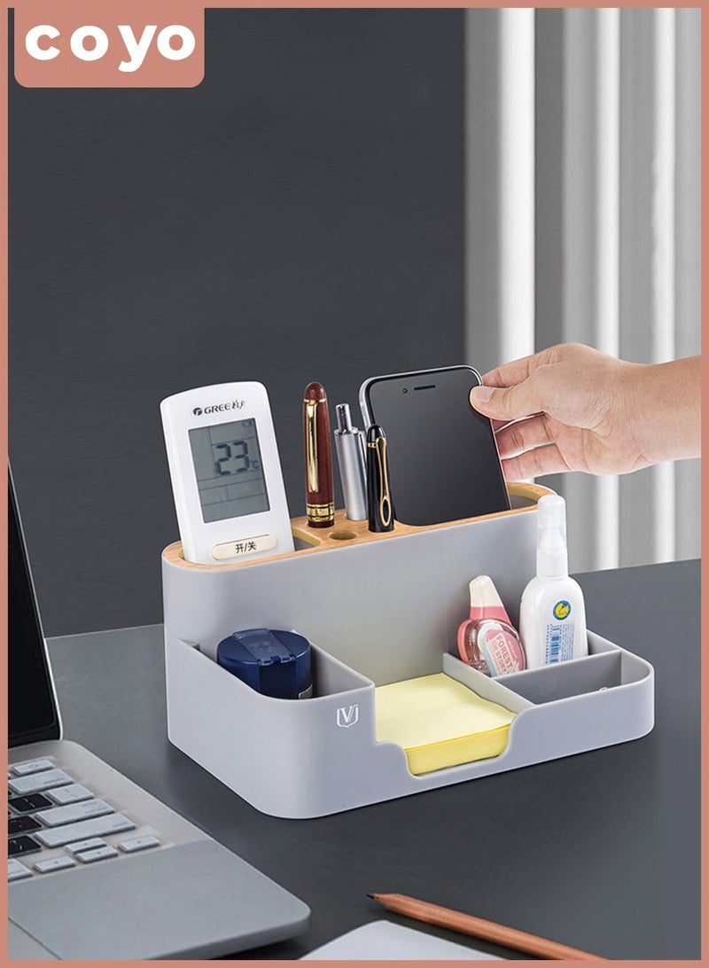 COYO Office Struction Multi-Function Desk Stationery Organizer Storage Box, Pen/Pencil,Cell Phone, Business Name Cards, Note Paper, Remote Control Holder - Image 2