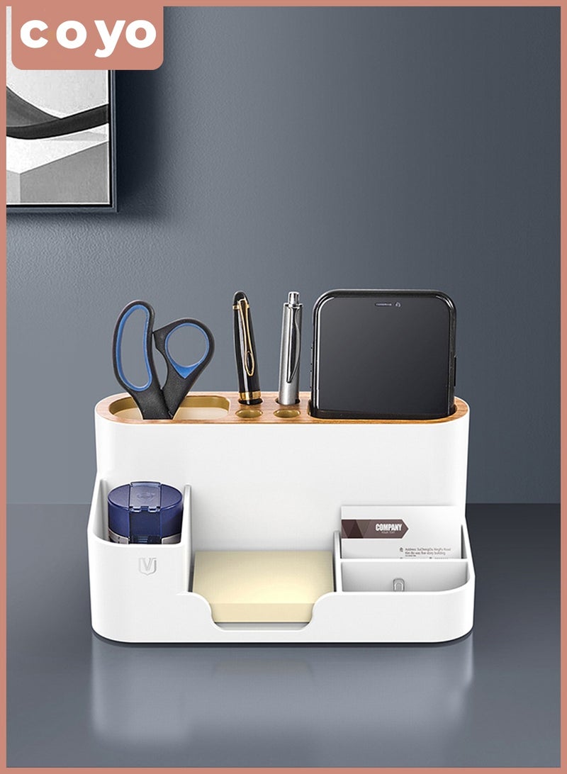 COYO Office Struction Multi-Function Desk Stationery Organizer Storage Box, Pen/Pencil,Cell Phone, Business Name Cards, Note Paper, Remote Control Holder - Image 3
