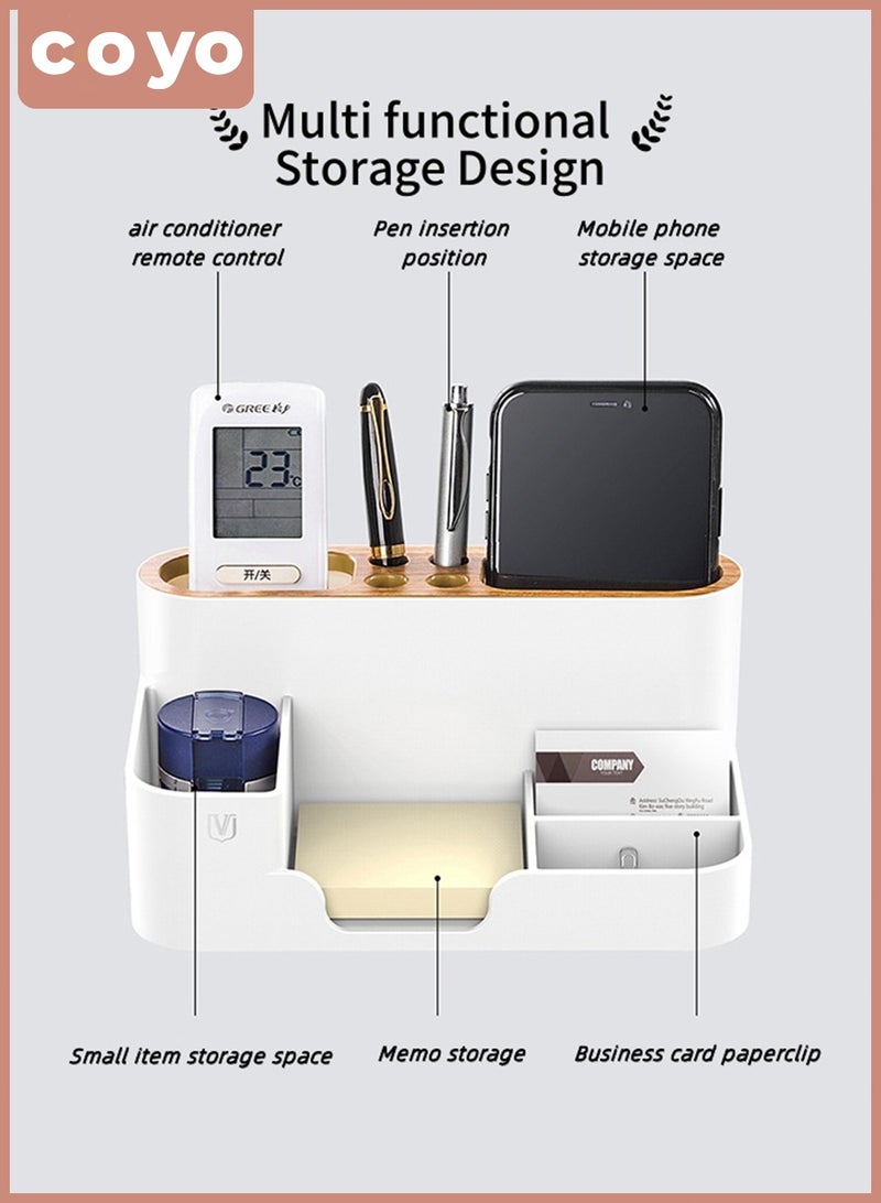 COYO Office Struction Multi-Function Desk Stationery Organizer Storage Box, Pen/Pencil,Cell Phone, Business Name Cards, Note Paper, Remote Control Holder - Image 5