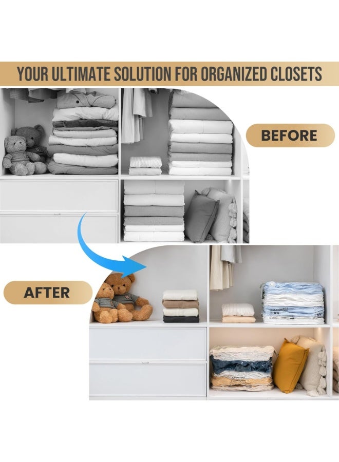 TAPIT 5 PCS Vacuum Storage Bags Reusable Space Saver Compression Bag Extra Large Vacuum Seal Bags for Clothing Comforters Blankets Bedding Sweater Closet Organizers  (M-80*56*32CM) - Image 2