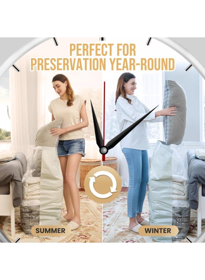 TAPIT 5 PCS Vacuum Storage Bags Reusable Space Saver Compression Bag Extra Large Vacuum Seal Bags for Clothing Comforters Blankets Bedding Sweater Closet Organizers  (M-80*56*32CM) - Image 5