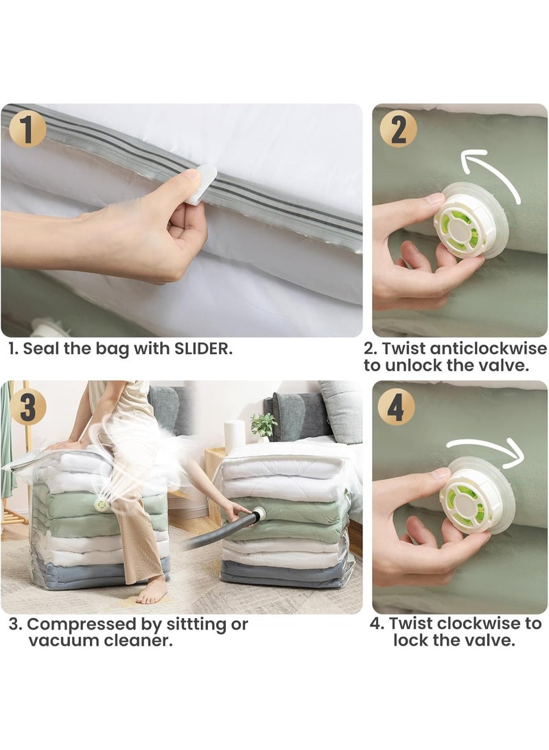 TAPIT 5 PCS Vacuum Storage Bags Reusable Space Saver Compression Bag Extra Large Vacuum Seal Bags for Clothing Comforters Blankets Bedding Sweater Closet Organizers  (M-80*56*32CM) - Image 4