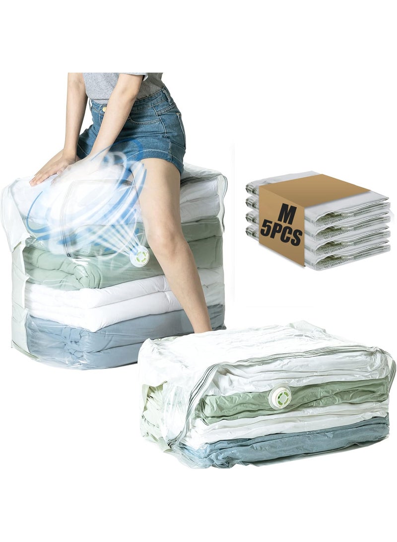 TAPIT 5 PCS Vacuum Storage Bags Reusable Space Saver Compression Bag Extra Large Vacuum Seal Bags for Clothing Comforters Blankets Bedding Sweater Closet Organizers  (M-80*56*32CM) - Image 1