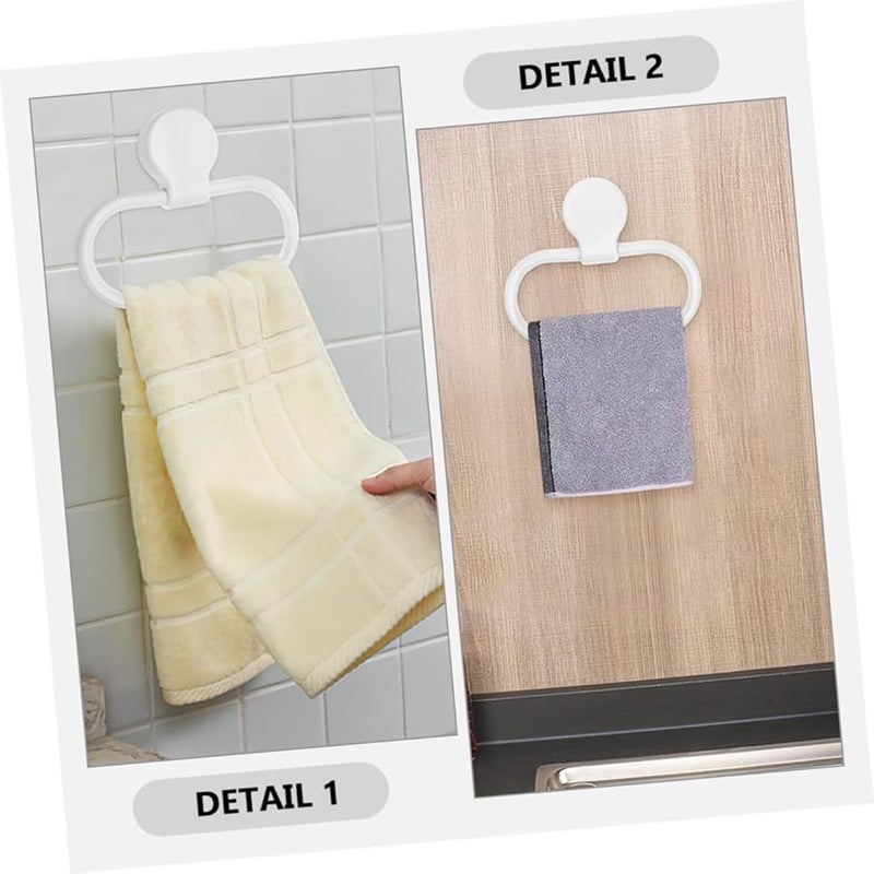Adhesive Towel Holder 2 Pack No Drill Wall Mounted Rack For Bathroom Kitchen Space Saving Design - Image 5