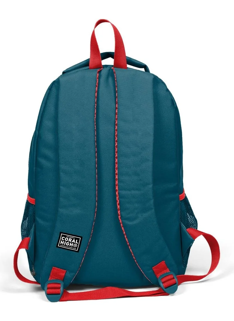 CORAL HIGH Kids Indigo Red Astronaut Patterned 2-Piece School Bag Set SET0214389