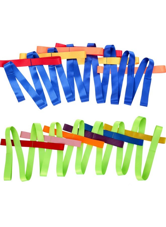 TecUnite تيك يونايت 2 عبوات حبل مشي قصير مع 12 مقبض حبل أمان خارجي لرعاية الأطفال لمرحلة ما قبل المدرسة للأطفال الصغار، 12 طفل 2 بالغين (لون جديد) - Image 1