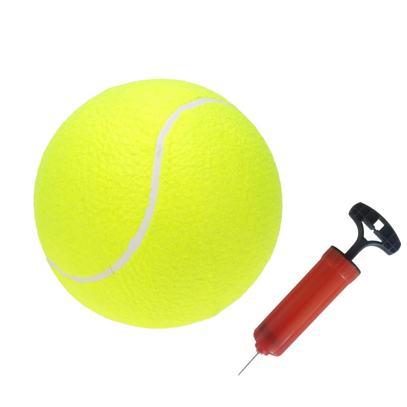 9.5‘’ Oversize Giant Tennis Balls Inflatable Tennis Ball with Pump Dog Toy Balls For Signature Children Adult Pets Dogs Cats Fun - Image 1
