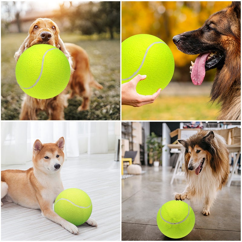 9.5‘’ Oversize Giant Tennis Balls Inflatable Tennis Ball with Pump Dog Toy Balls For Signature Children Adult Pets Dogs Cats Fun - Image 4