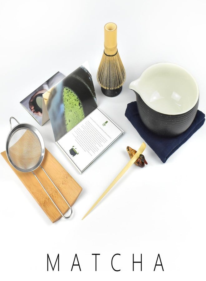 Artcome Bluestone Glaze Matcha Kit for Japanese Tea Ceremony, Bowl with Pouring Spout, Whisk, Tea Scoop, Matcha Powder Strainer, Matcha Tea Set For Making Usucha, Koicha and Matcha Latte (8 PCS) - Image 3
