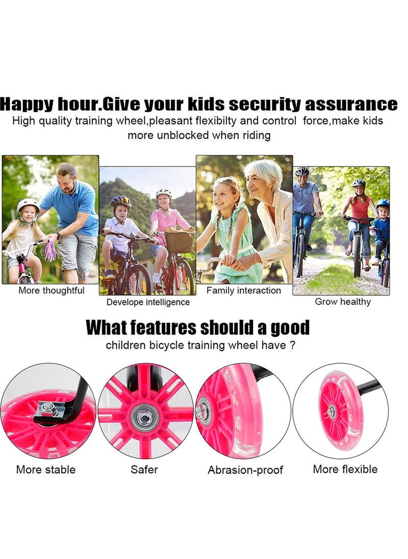 KASTWAVE Bicycle Training Flash Wheels, Children's Bike Stabilizers Support Wheels, Kids Bike Steel Frame for Boys Girls 12 14 16 18 20 Inch, Bicycle Riding Safety Equipment  - Image 2