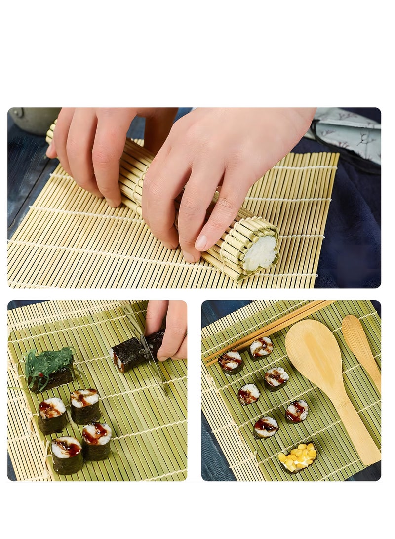 TFiOXL Sushi Making Kit Set of 16 with Knife Bamboo Mats Rice Bazooka Chopsticks Holder Dipping Plate Slicers Nigiri Maker Rice Paddles Sushi Brush for Home Use Everyday Cooking and Gift - Image 2
