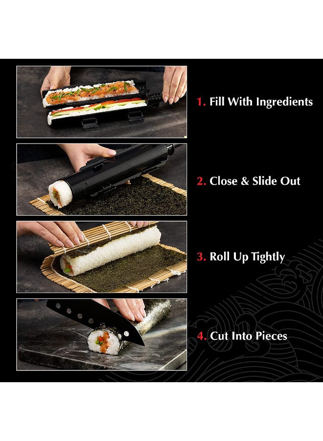 TFiOXL Sushi Making Kit Set of 16 with Knife Bamboo Mats Rice Bazooka Chopsticks Holder Dipping Plate Slicers Nigiri Maker Rice Paddles Sushi Brush for Home Use Everyday Cooking and Gift - Image 5