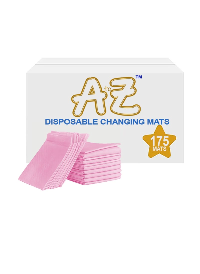 A TO Z A To Z - Disposable changing mat Size (45cm x 60cm) Large- Premium Quality for Baby Soft Ultra Absorbent Waterproof, Pack Of 175 - Pink  - Image 1