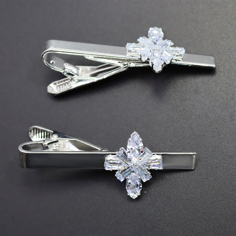 Xin Long Tai Crystal Snowflake Tie Clip for Men & Women - Elegant Rhinestone Business Accessory - Image 3