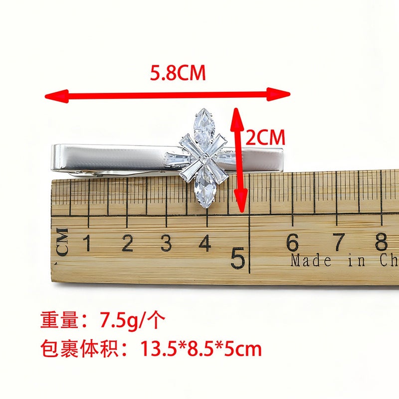 Xin Long Tai Crystal Snowflake Tie Clip for Men & Women - Elegant Rhinestone Business Accessory - Image 4