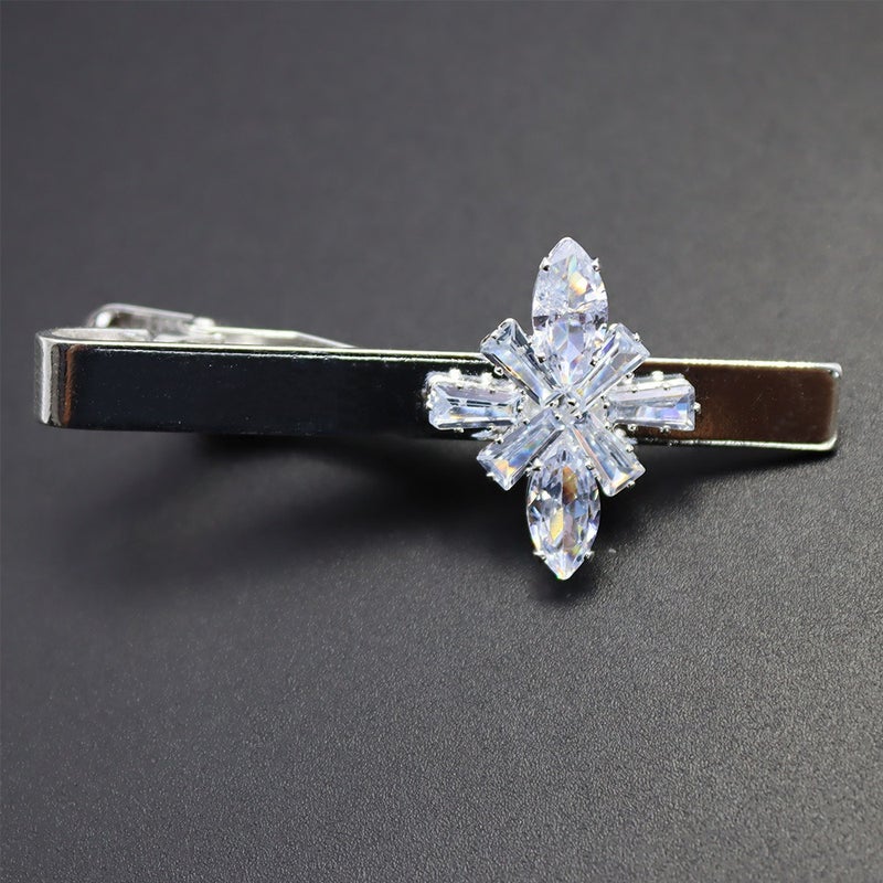 Xin Long Tai Crystal Snowflake Tie Clip for Men & Women - Elegant Rhinestone Business Accessory - Image 2