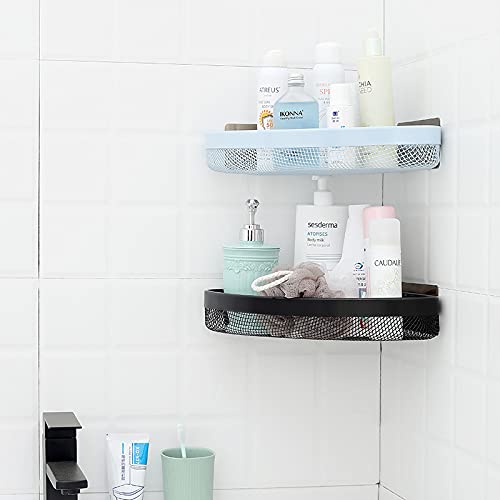 KPNG Adhesive Bathroom Shelf, Metal Shower Caddy Corner Shelf Wall Mounted, Non-Drilling Floating Shelf for Bathroom Organizer/Kitchen/Shower Organizer (Pack of-1, Black) - Image 3