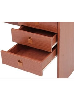 AL WADI FURNITURE Compact 3 Drawer Central Lockable Wooden Office Desk Office Table Computer Table, Cherry - 115L x 55W x 75H cm  - Image 3