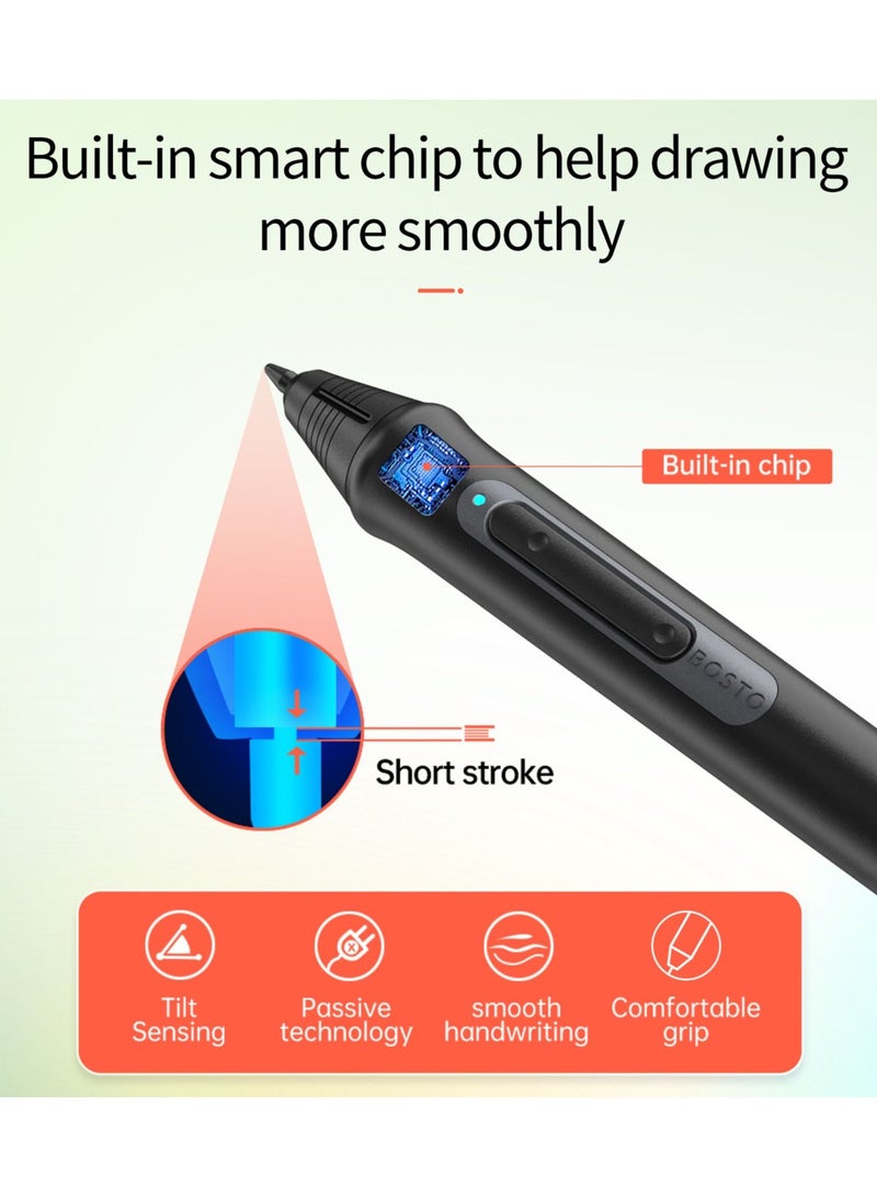 IPS Graphics Drawing Tablet Monitor 11.6 Inch Size 1366x768 Display 8192 Pressure Level Passive Technology with Tilt Function Support Windows MacOS USB-Powered with Interactive Stylus Pen