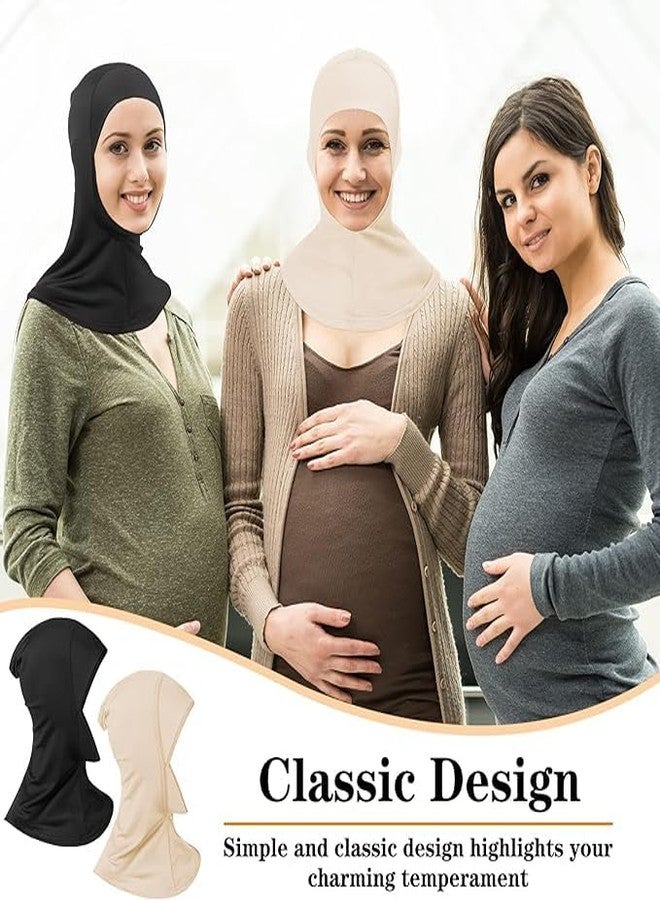 PAROPKAR 4 Pieces Modal Hijab Cap Adjustable Stretchy Turban Full Neck Cover Shawl Cap Full Neck Coverage for Lady (Multi Colour - 01) - Image 4