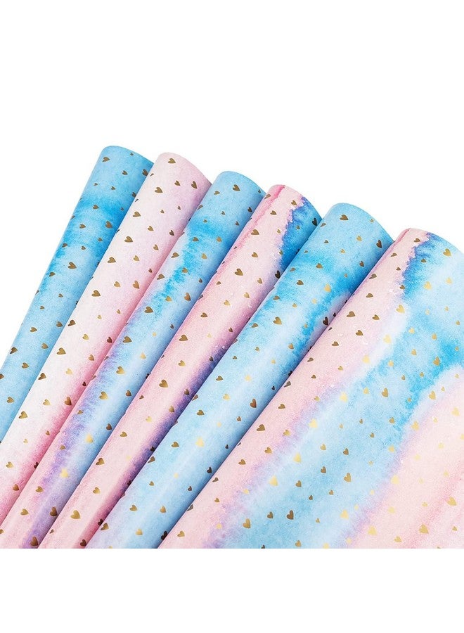 Birch & Co. Gift Wrapping Paper Sheet-Gift Paper-Gift Wrap Roll-Gift Papers Sheets-Gift Cover Rapping Paper-- Premium Design Paper Sheet For Gift Packing, Pack Of 12-Ombre Hearts,Multicolor - Image 1