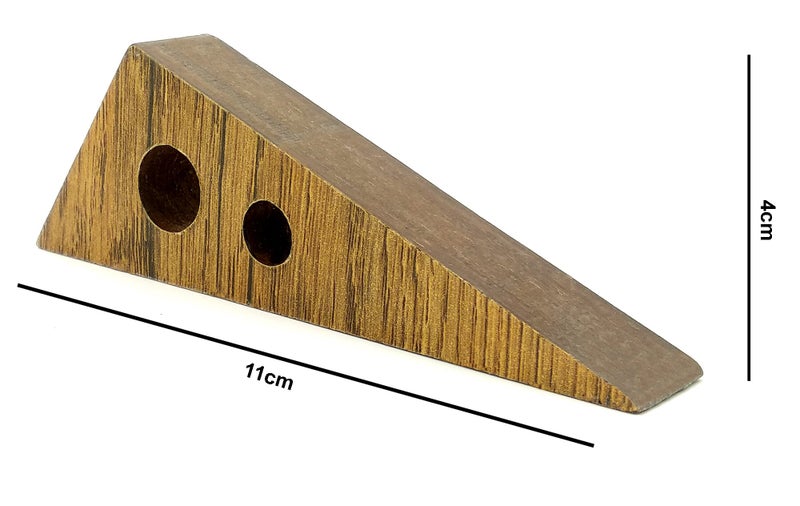 VAH New Block Wedge Design Small Non-Slip Wooden Door Stoppers - to Stop Or Jam The Doors - Image 2