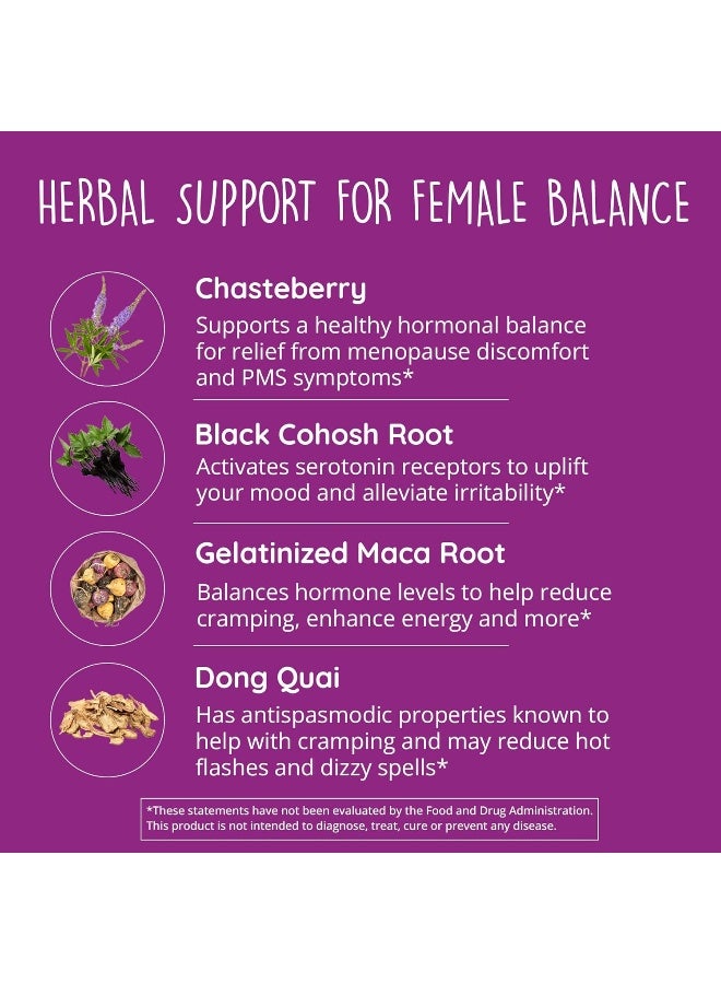 Happy Healthy Hippie Go with The Flow Hormone Balance for Women - Supports All Hormonal Stages - 60 Vegan Non-GMO Capsules - Image 4
