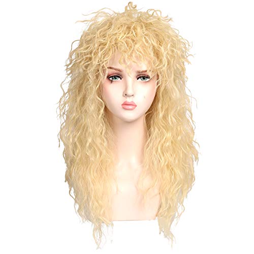 ColorGround Long Curly 80s Rocker Mullet Cosplay Wig for Women - Image 1