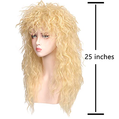 ColorGround Long Curly 80s Rocker Mullet Cosplay Wig for Women - Image 4