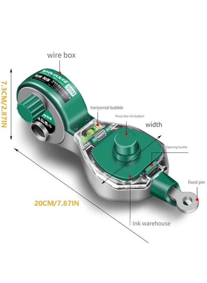 Dark Green 2 Pack Automatic Rewinding Ink Marking Tool For Construction Site Woodworking Floors Boards - Image 4