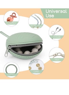 BIGTHREE 2 Packs Silicone Pacifier Holder Case, Newborn Baby Pacifier Holder, Travel Baby Pacifiers Silicone Pouch, Portable Pacifier Container Case for Boys & Girls, Storage Bag  - Image 5