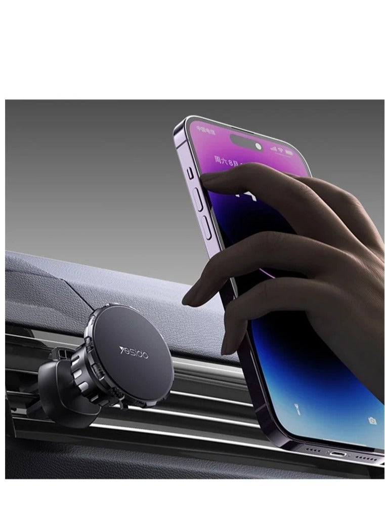YESIDO C153 Adhesive Car Dashboard Phone Holder Magnetic Rotatable Phone Bracket with Air Vent Clip - Image 3