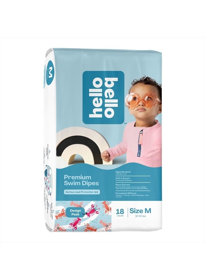 Hello Bello Premium Swim Diapers I Affordable and Eco-Friendly Disposable Swim Dipes for Babies and Kids I Size Medium - Diaper Size 4-5 - Image 1