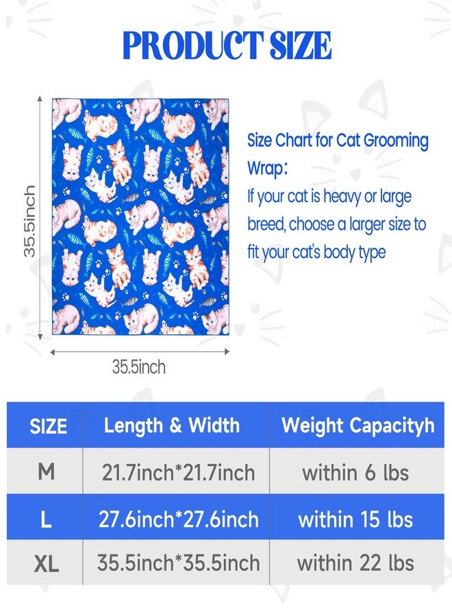 Barklincharm 35.4“ Cat Wrap for Cutting Nails Self-Adherent Fabric Cat Wrap for Grooming Cat Restraint for Nail Clipping Anti-Escape Cat Calming Wrap Within 22lbs - Image 2
