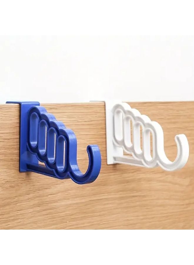 VIAV Foldable Over The Door Hangers Heavy Duty 5 Slot Space Saving Laundry Rack Green Blue Pink - Image 5