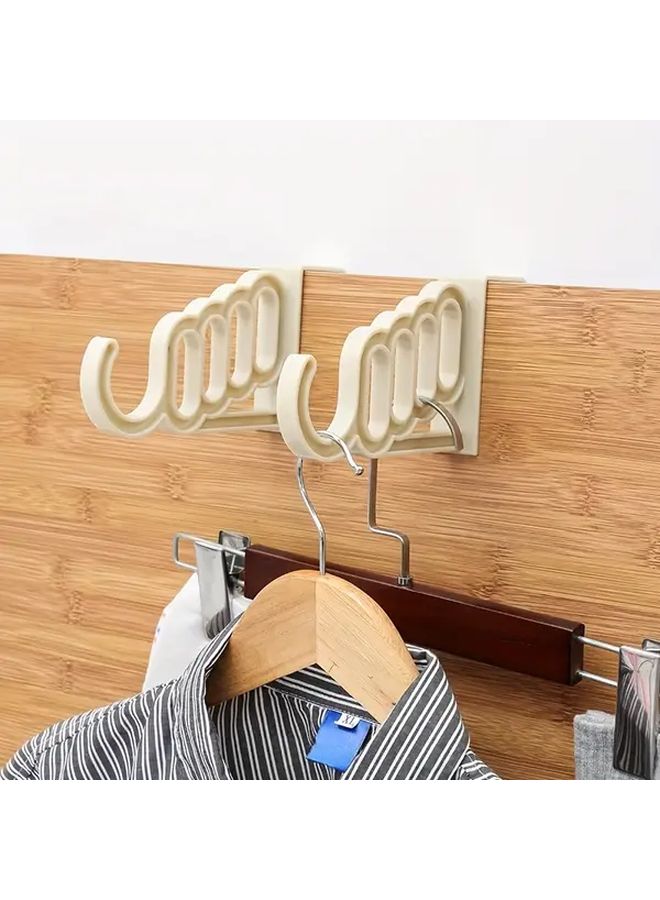 VIAV Foldable Over The Door Hangers Heavy Duty 5 Slot Space Saving Laundry Rack Green Blue Pink - Image 2