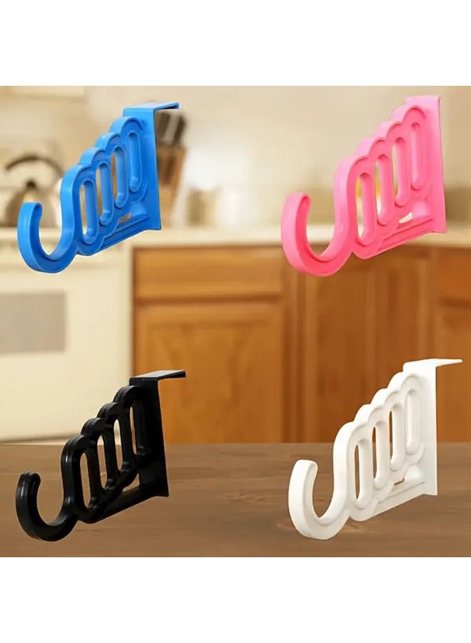 VIAV Foldable Over The Door Hangers Heavy Duty 5 Slot Space Saving Laundry Rack Green Blue Pink - Image 3