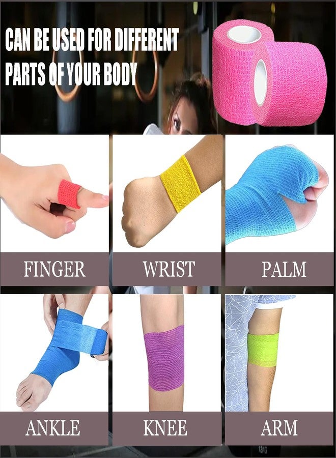 Kuanfine 3 Pack 2 Inches Self Adhesive Bandage Wrap Vet Wrap for Pets, Stretch Self Adherent Tape Cohesive Wrap for Athletic, Sports, Wrist and Ankle(Multi Colors) - Image 5