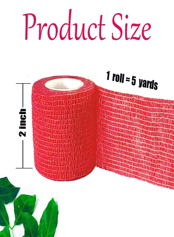 Kuanfine 3 Pack 2 Inches Self Adhesive Bandage Wrap Vet Wrap for Pets, Stretch Self Adherent Tape Cohesive Wrap for Athletic, Sports, Wrist and Ankle(Multi Colors) - Image 2
