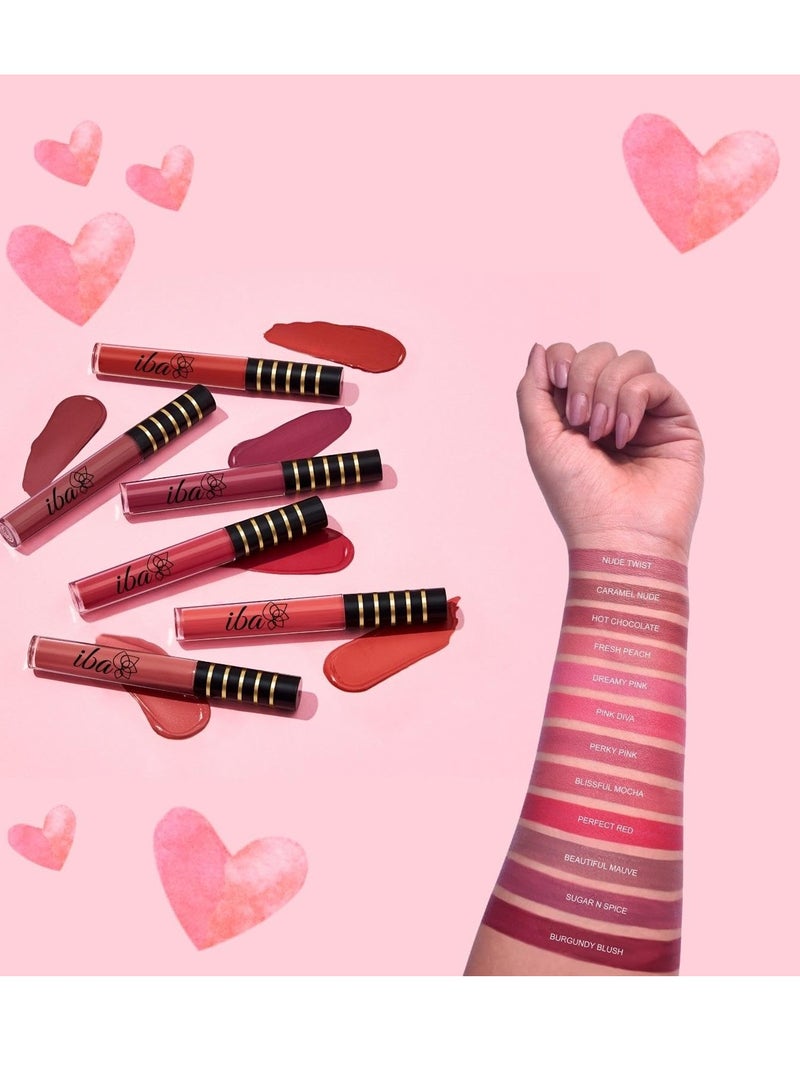 Iba Maxx Matte Liquid Lipstick Shade Beautiful Mauve 2.6ml - Image 4