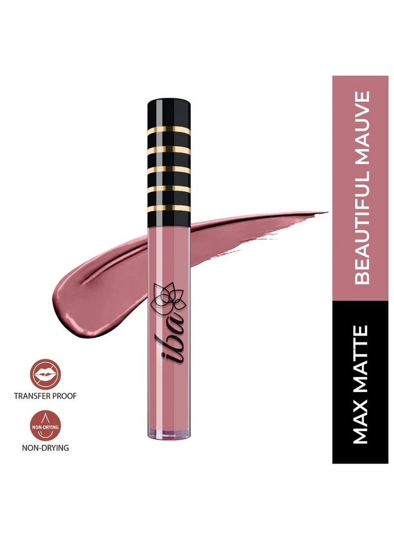 Iba Maxx Matte Liquid Lipstick Shade Beautiful Mauve 2.6ml - Image 2