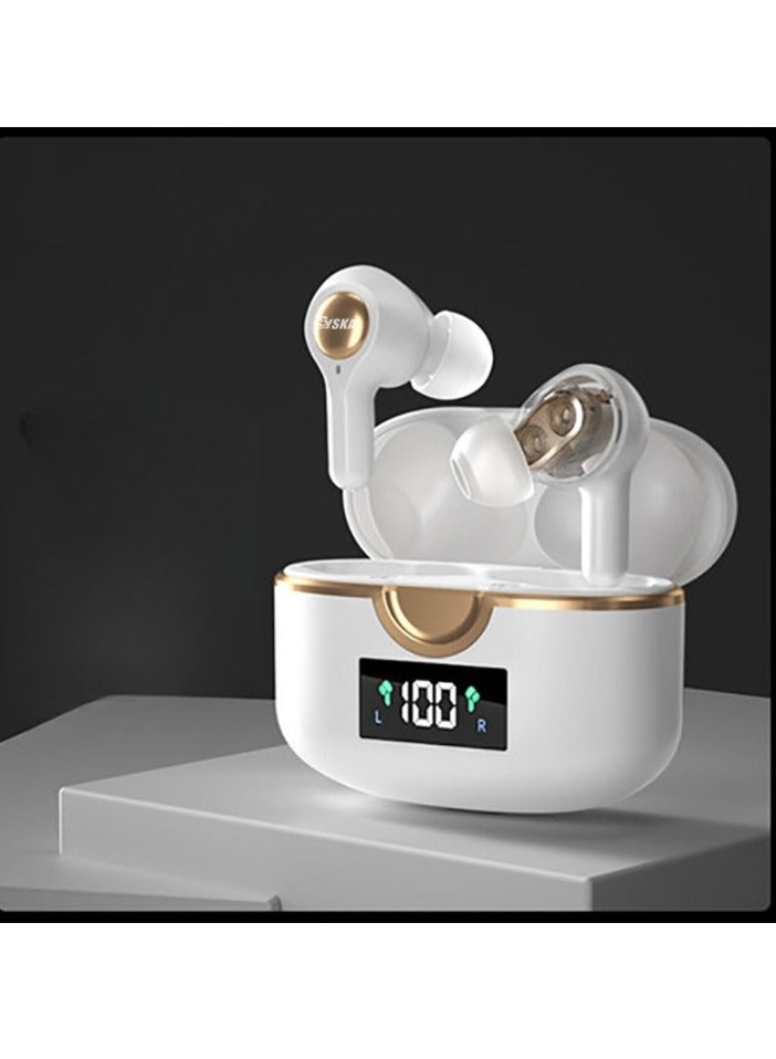 AROAQ Wireless Earbuds, Noise Cancellation Bluetooth In-ear Earphones, Clear Sound Dual Speaker Stereo T22tws Headset, (T22 double dynamic speaker white) - Image 1